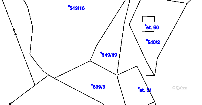 Parcela st. 549/19 v KÚ Kochov, Katastrální mapa