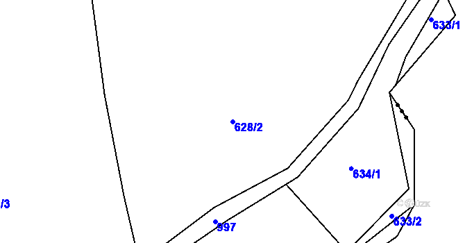 Parcela st. 628/2 v KÚ Kochov, Katastrální mapa