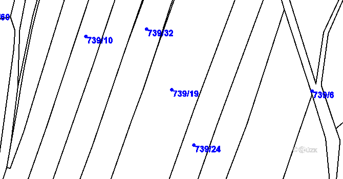 Parcela st. 739/19 v KÚ Kochov, Katastrální mapa
