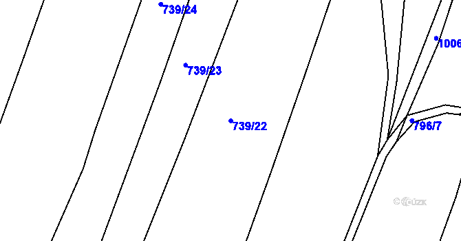 Parcela st. 739/22 v KÚ Kochov, Katastrální mapa