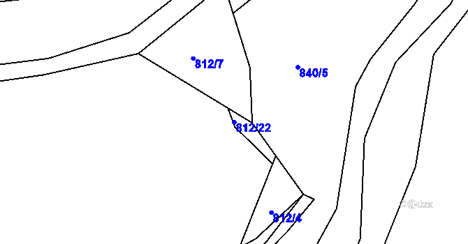 Parcela st. 812/22 v KÚ Kochov, Katastrální mapa