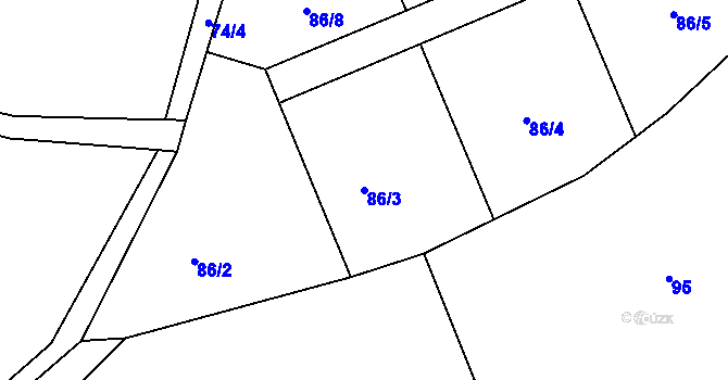 Parcela st. 86/3 v KÚ Kochov, Katastrální mapa