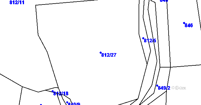 Parcela st. 812/27 v KÚ Kochov, Katastrální mapa