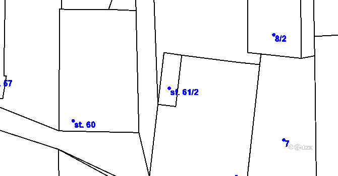 Parcela st. 61/2 v KÚ Kojákovice, Katastrální mapa