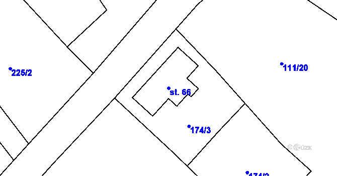 Parcela st. 66 v KÚ Kramolín u Kojákovic, Katastrální mapa
