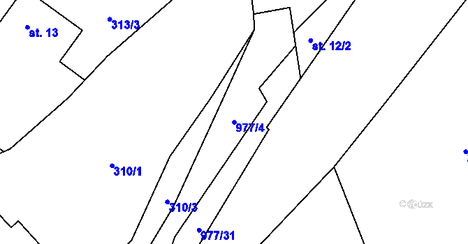 Parcela st. 977/4 v KÚ Kramolín u Kojákovic, Katastrální mapa