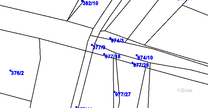 Parcela st. 977/18 v KÚ Kramolín u Kojákovic, Katastrální mapa