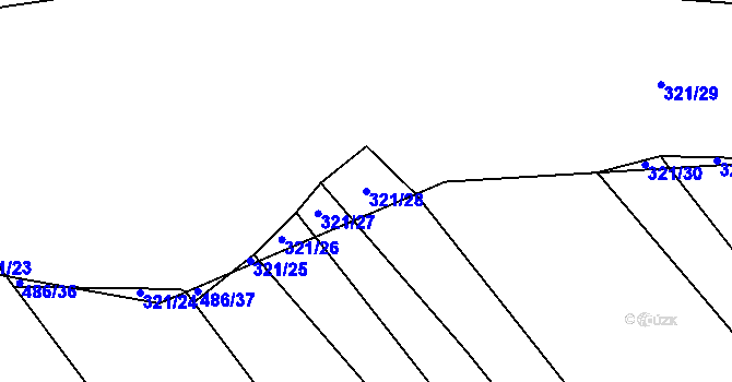 Parcela st. 321/28 v KÚ Lipnice u Kojákovic, Katastrální mapa