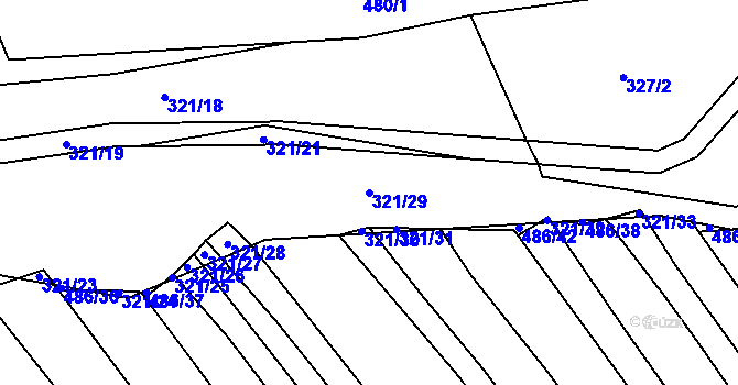 Parcela st. 321/29 v KÚ Lipnice u Kojákovic, Katastrální mapa