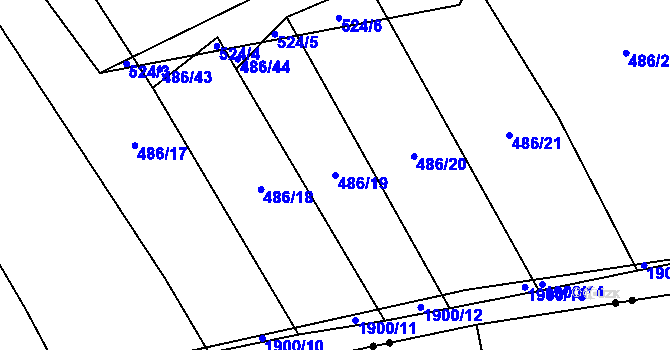 Parcela st. 486/19 v KÚ Lipnice u Kojákovic, Katastrální mapa