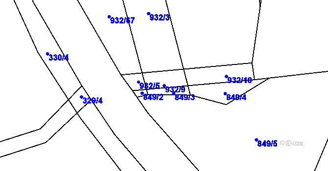Parcela st. 932/9 v KÚ Lipnice u Kojákovic, Katastrální mapa