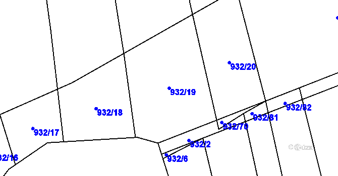 Parcela st. 932/19 v KÚ Lipnice u Kojákovic, Katastrální mapa