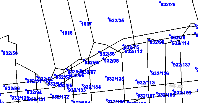 Parcela st. 932/56 v KÚ Lipnice u Kojákovic, Katastrální mapa