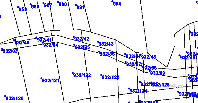 Parcela st. 932/86 v KÚ Lipnice u Kojákovic, Katastrální mapa