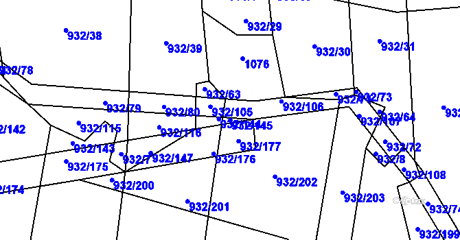 Parcela st. 932/145 v KÚ Lipnice u Kojákovic, Katastrální mapa