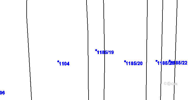 Parcela st. 1185/19 v KÚ Lipnice u Kojákovic, Katastrální mapa