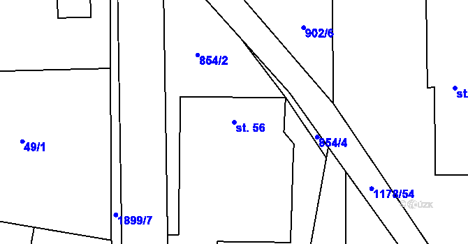 Parcela st. 56 v KÚ Lipnice u Kojákovic, Katastrální mapa