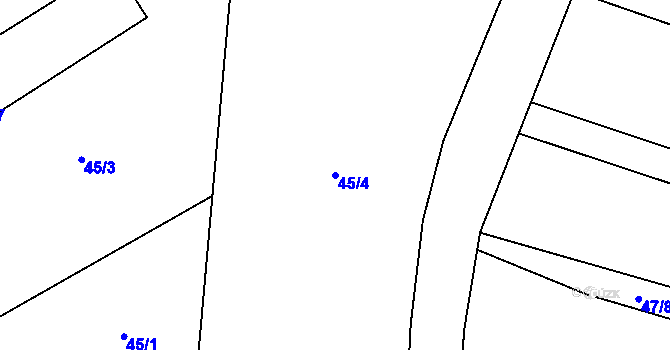 Parcela st. 45/4 v KÚ Lipnice u Kojákovic, Katastrální mapa