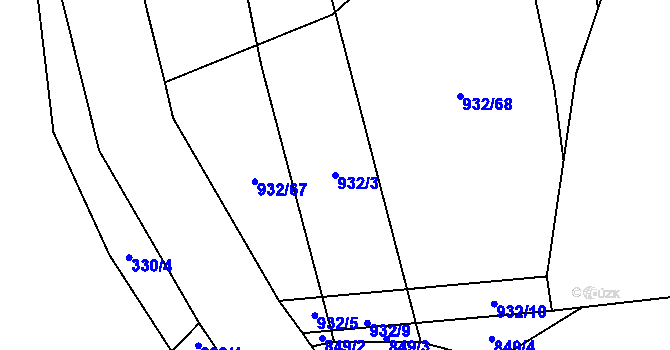 Parcela st. 932/3 v KÚ Lipnice u Kojákovic, Katastrální mapa