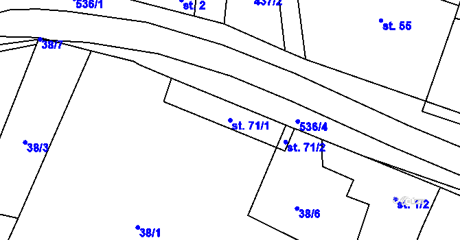 Parcela st. 71/1 v KÚ Kojatice, Katastrální mapa