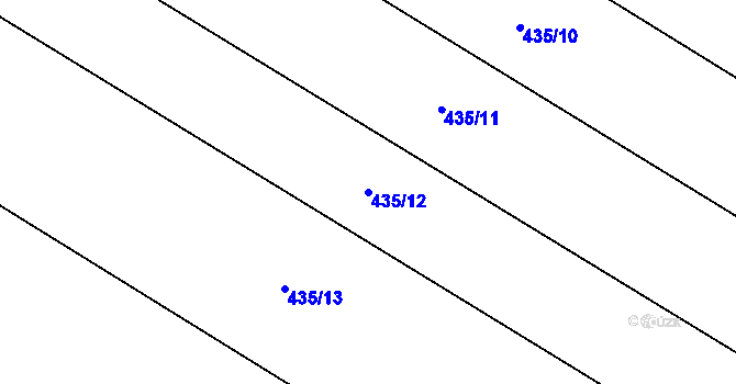 Parcela st. 435/12 v KÚ Kojatice, Katastrální mapa