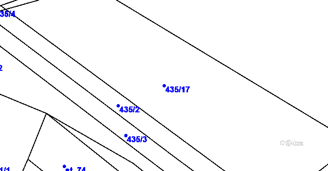 Parcela st. 435/17 v KÚ Kojatice, Katastrální mapa