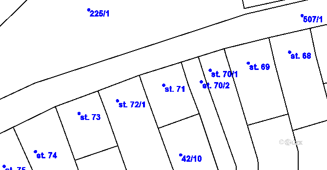 Parcela st. 71 v KÚ Kojátky, Katastrální mapa