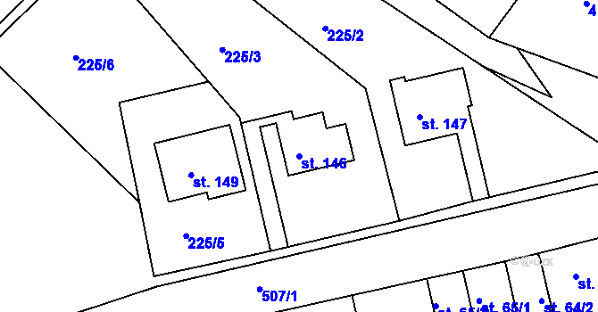 Parcela st. 146 v KÚ Kojátky, Katastrální mapa