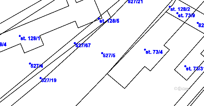 Parcela st. 527/5 v KÚ Kojátky, Katastrální mapa