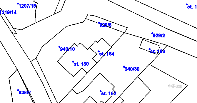Parcela st. 164 v KÚ Kojčice, Katastrální mapa