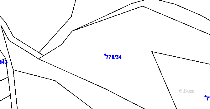 Parcela st. 778/34 v KÚ Kojčice, Katastrální mapa