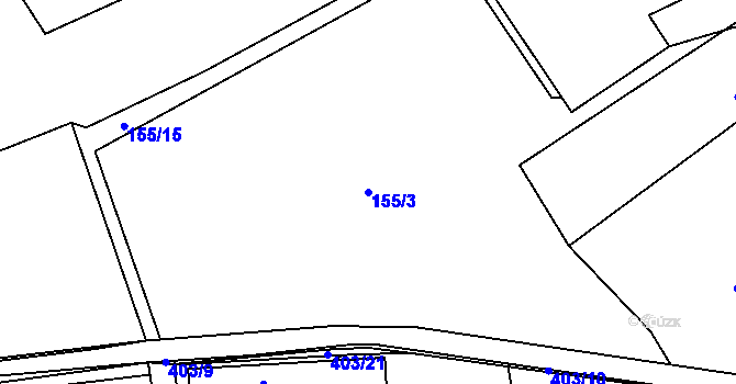 Parcela st. 155/3 v KÚ Služátky u Pelhřimova, Katastrální mapa