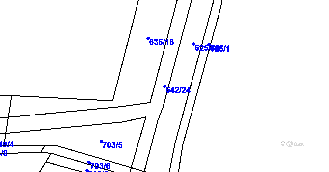 Parcela st. 642/24 v KÚ Kojetice u Prahy, Katastrální mapa