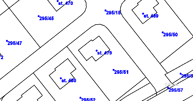 Parcela st. 479 v KÚ Kojetice u Prahy, Katastrální mapa