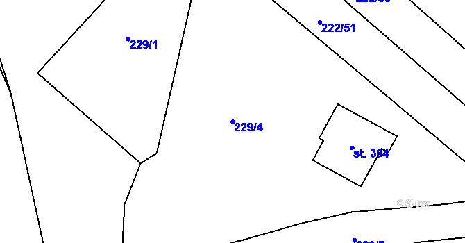Parcela st. 229/4 v KÚ Kojetice na Moravě, Katastrální mapa