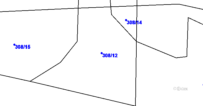 Parcela st. 308/12 v KÚ Kojetín u Havlíčkova Brodu, Katastrální mapa