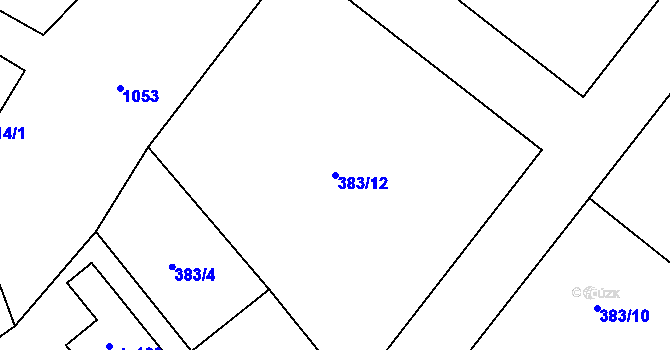 Parcela st. 383/12 v KÚ Kojetín u Havlíčkova Brodu, Katastrální mapa