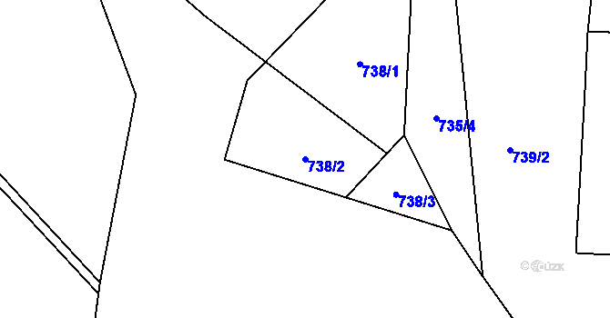 Parcela st. 738/2 v KÚ Kojetín u Havlíčkova Brodu, Katastrální mapa