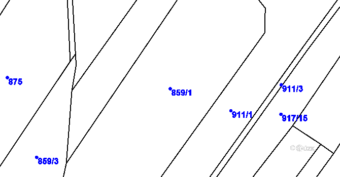Parcela st. 859/1 v KÚ Kojetín u Havlíčkova Brodu, Katastrální mapa
