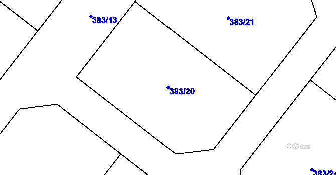 Parcela st. 383/20 v KÚ Kojetín u Havlíčkova Brodu, Katastrální mapa