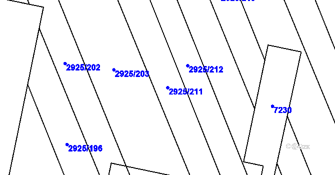 Parcela st. 2925/211 v KÚ Kojetín, Katastrální mapa