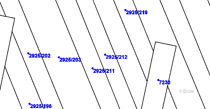 Parcela st. 2925/212 v KÚ Kojetín, Katastrální mapa