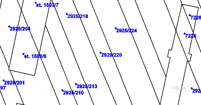 Parcela st. 2925/220 v KÚ Kojetín, Katastrální mapa