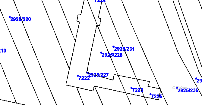 Parcela st. 2925/228 v KÚ Kojetín, Katastrální mapa
