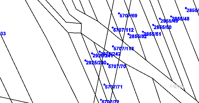Parcela st. 2925/242 v KÚ Kojetín, Katastrální mapa