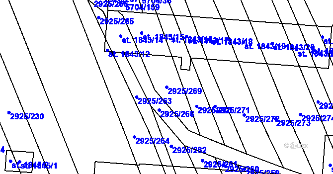 Parcela st. 2925/269 v KÚ Kojetín, Katastrální mapa