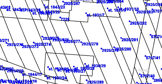 Parcela st. 2925/278 v KÚ Kojetín, Katastrální mapa