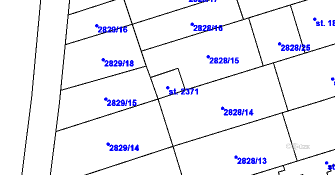 Parcela st. 2371 v KÚ Kojetín, Katastrální mapa