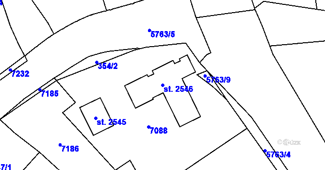 Parcela st. 2546 v KÚ Kojetín, Katastrální mapa