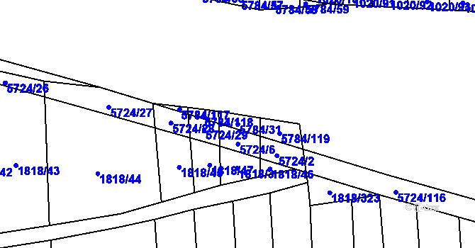 Parcela st. 5784/31 v KÚ Kojetín, Katastrální mapa